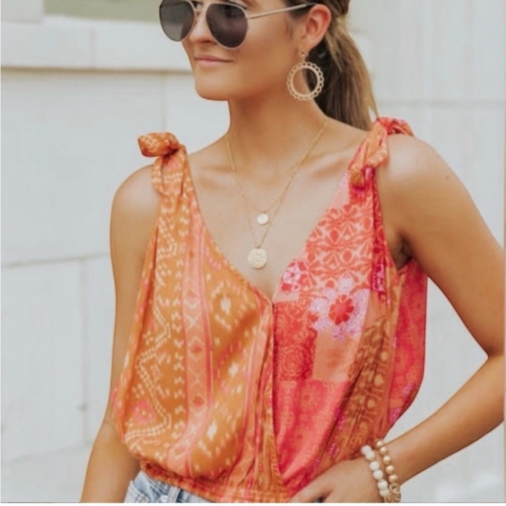 NWT Free People Tied to You Tank Lemonade Combo Size S